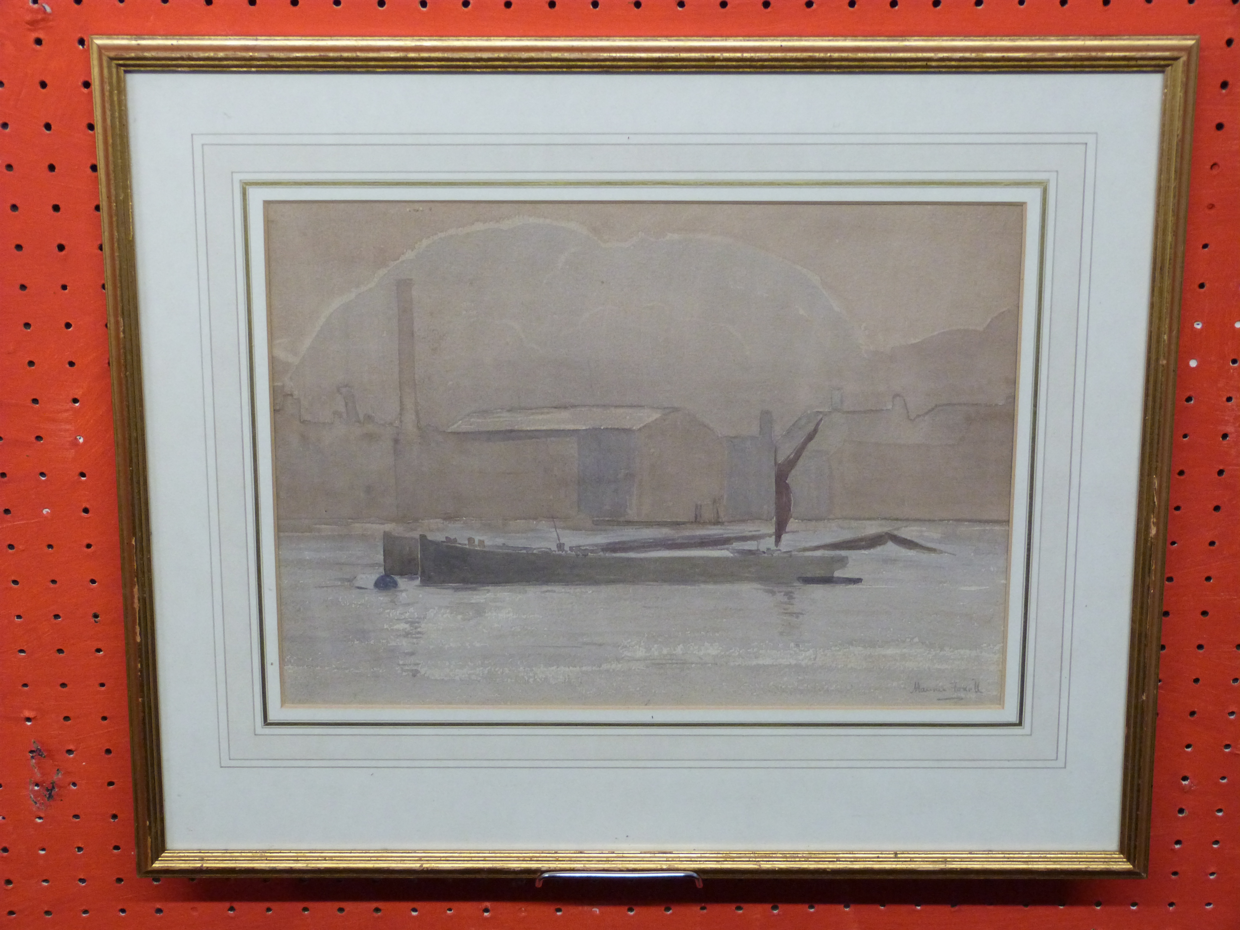 Maurice Foxell, sig LR, Watercolour, Barges, 24 x 34cm