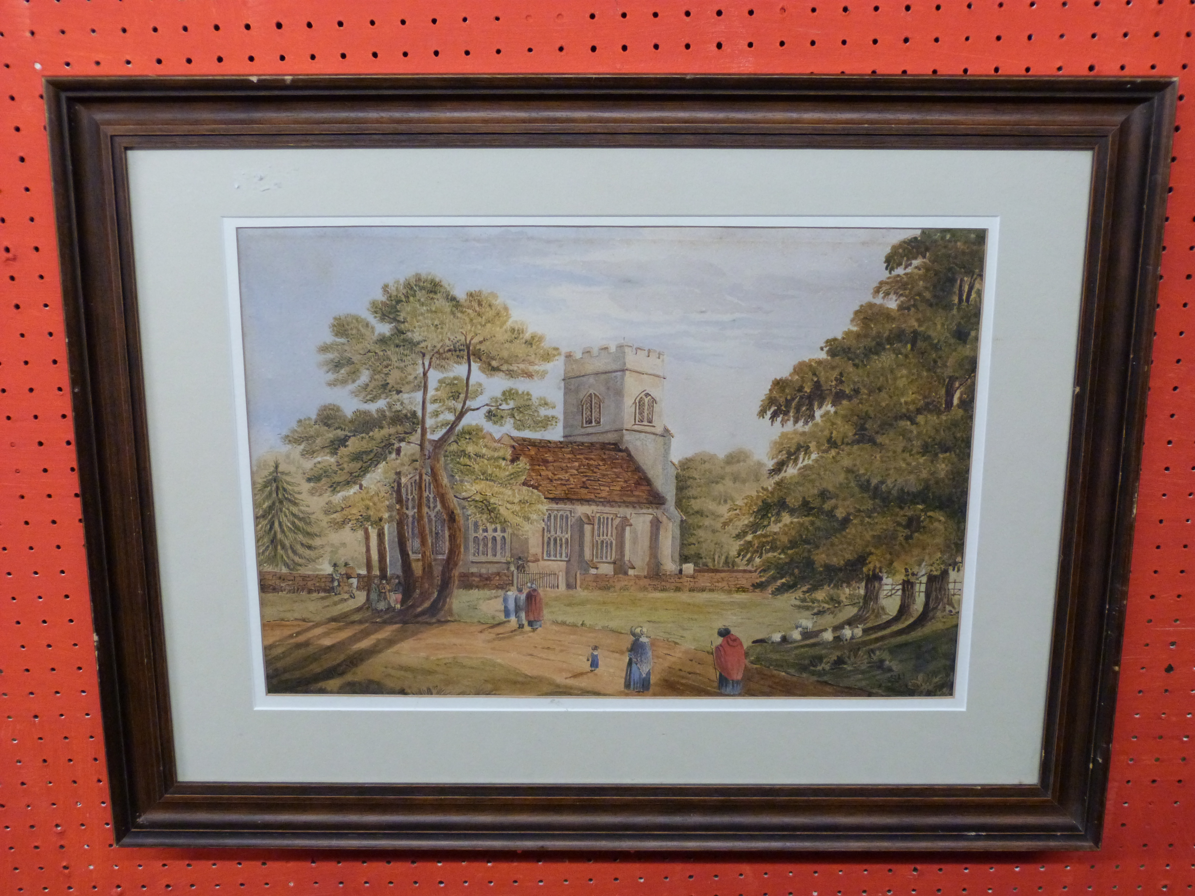 J. Sinclair, Watercolour, signed and dated 1875, Going to Church