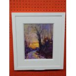 John Shave, Oil on board, "Along a quiet road", artists label verso, 24cm 19cm