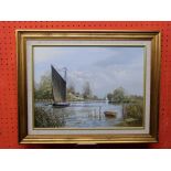 Keith Hastings, signed Oil, Broadland landscape