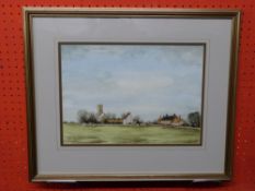 Guy Busby, Watercolour, Norfolk Village Scene, 25 x 35cm