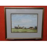 Guy Busby, Watercolour, Norfolk Village Scene, 25 x 35cm