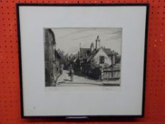 J Starling, Etching, "Honing Street, Norfolk", titled in pencil to margin