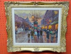 Victor Boyer (b Prague, 1910), Oil on canvas, "Grande Boulevard des Italians" (titled verso), 25 X