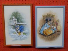 Christopher Scales, pair of Watercolours, Anik,al Character Studies (poss Beatrix Potter