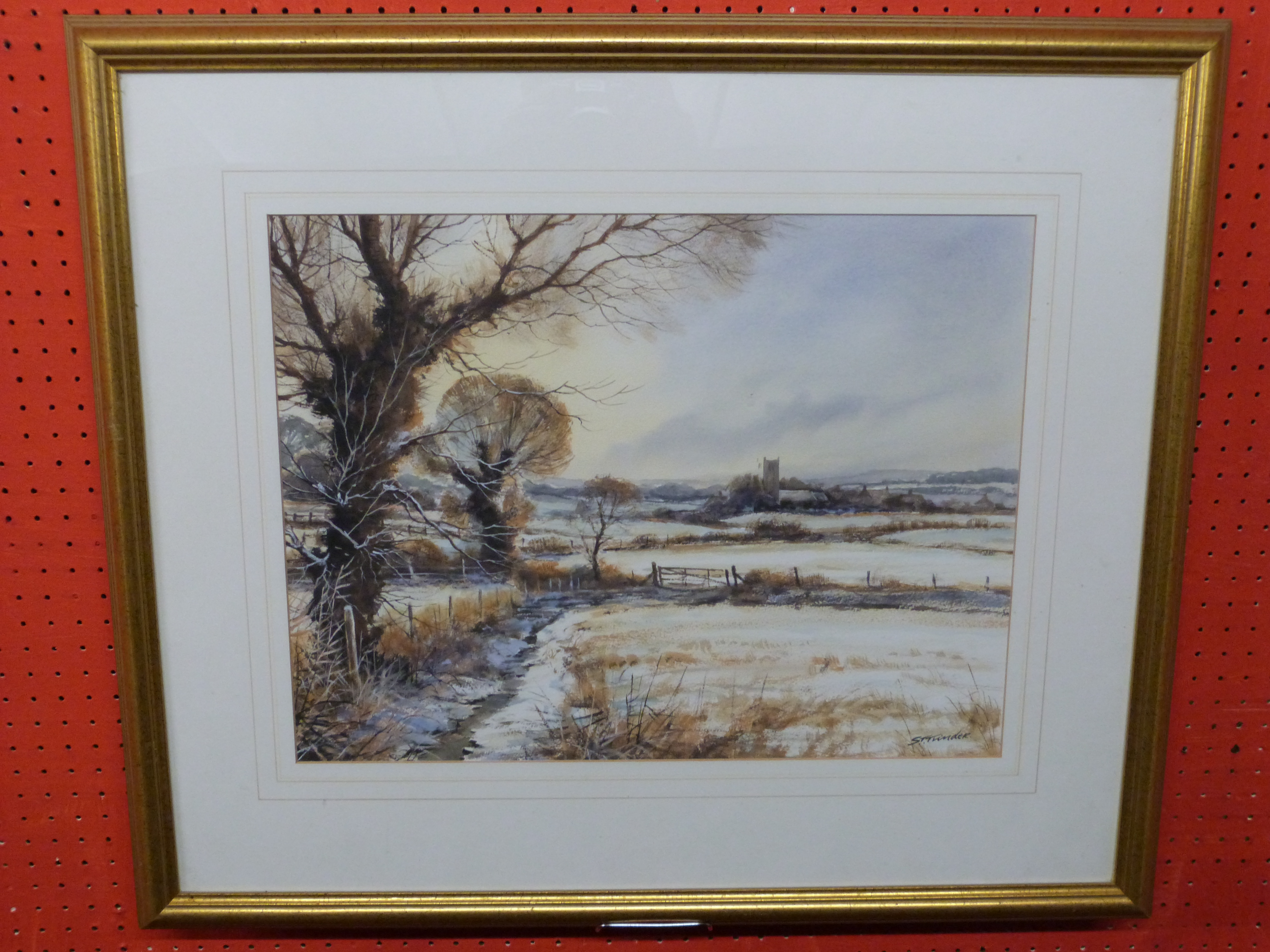 Simon Trinder, Watercolour, "Norfolk Landscape" (titled verso), 36 x 47cm (Prov Tudor Gallery,
