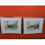 Herbert Whydale, pair of Etchings, Horses and Riders, 25 x 35cm