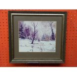 Signed Print after Shirley Carnt (signed to mount), Winter Scene,18 x 22cm, t/w Signed Norfolk