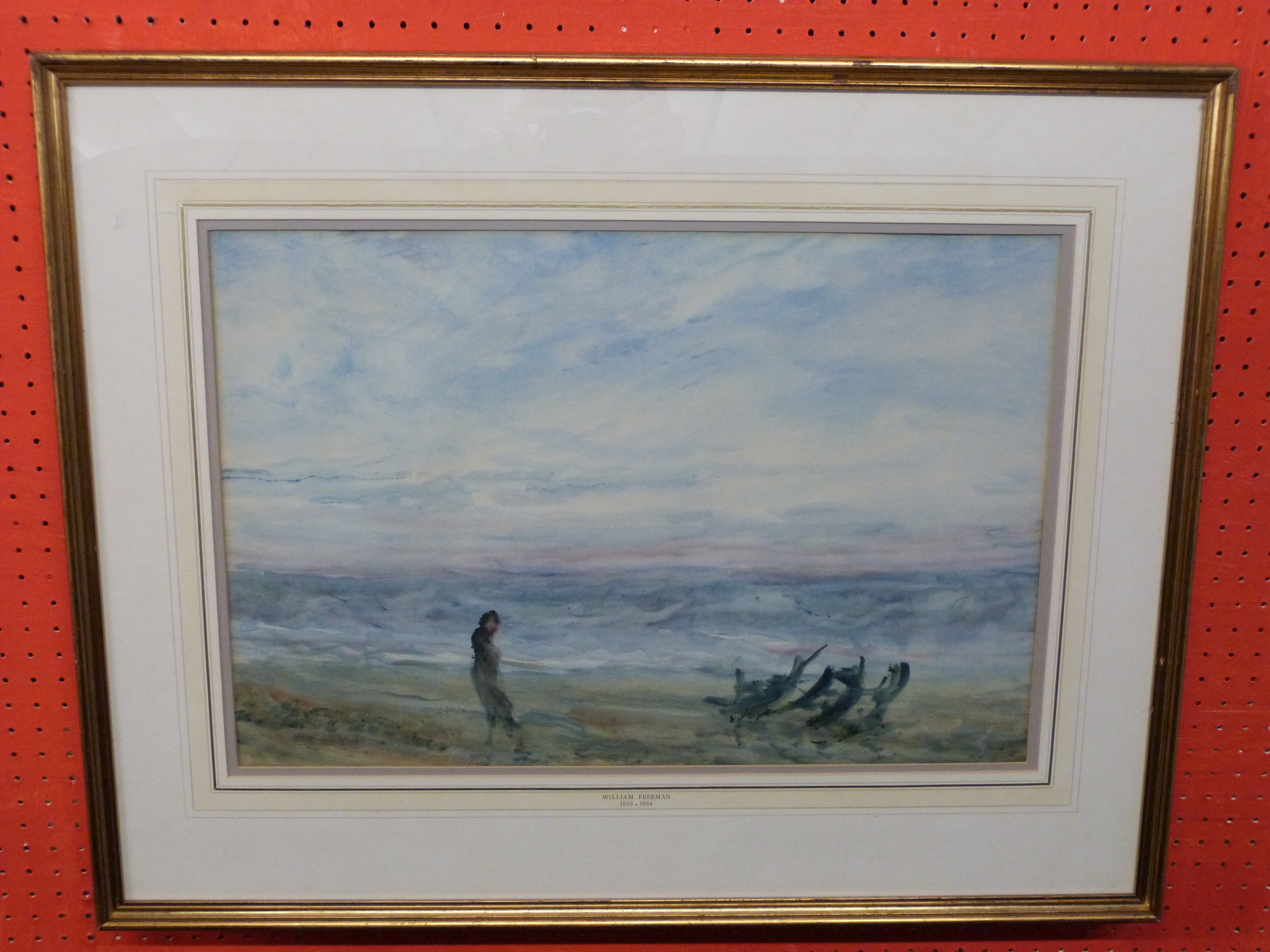 William Freeman, 1853-1934, Watercolour, Beach Scene, 36 x 53cm