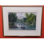 Unsigned Watercolour, River Scene, 20 x 30cm