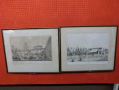 Eugene Flandin — 4 lithographs of Persian topographical interest