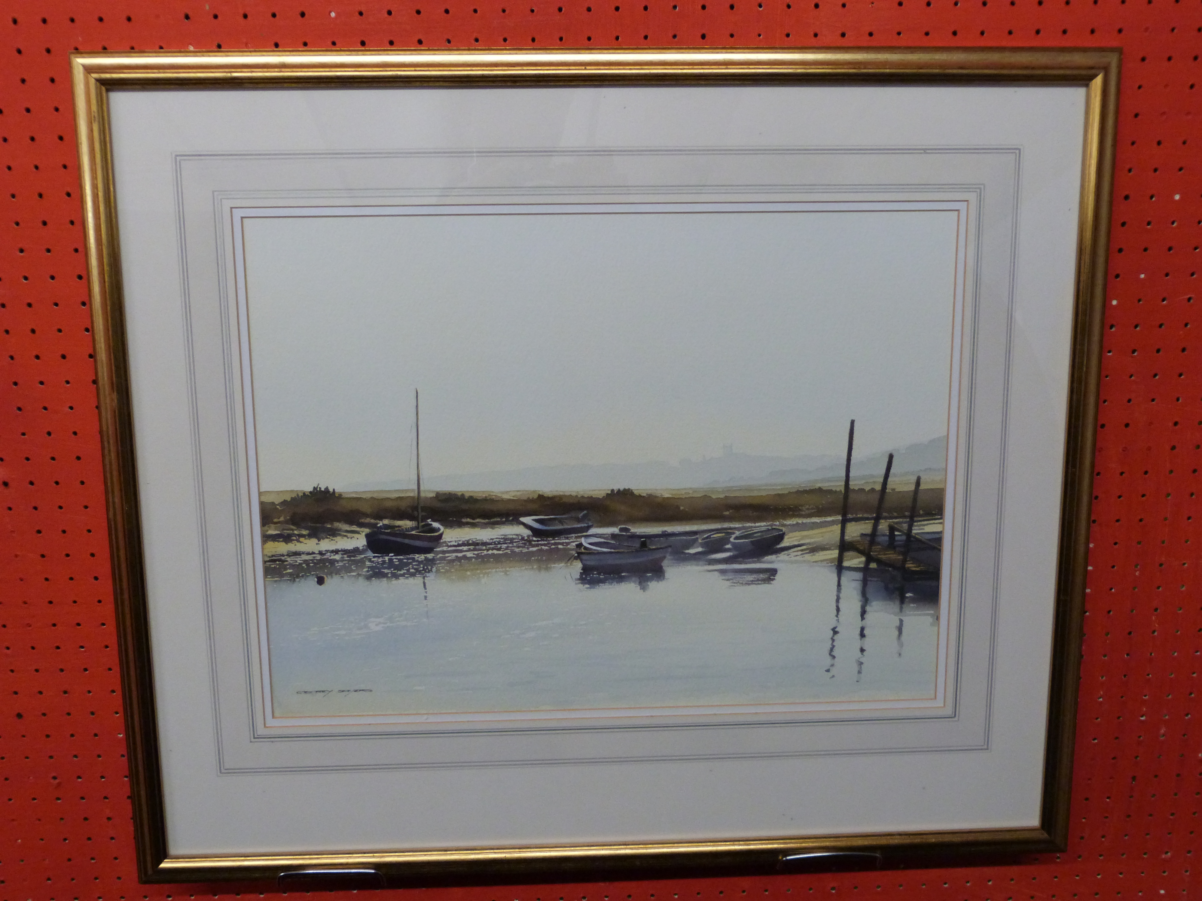 Godfrey Sayers, signed Watercolour, Norfolk Harbour Scene, 36 x 49cm