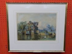 Unsigned Watercolour, titled verso Houghton mill Sketch, 24 x 33cm