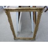 Gilt painted ornately moulded gesso Picture Frame, aperture approx 60 x 91cm