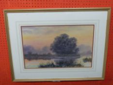 Brian Fenson, signed Watercolour, Evening Time on the Hampshire Avon