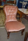 Victorian button back nursing chair, width approx 61cm