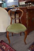 19th century mahogany balloon back chair, height approx 86cm