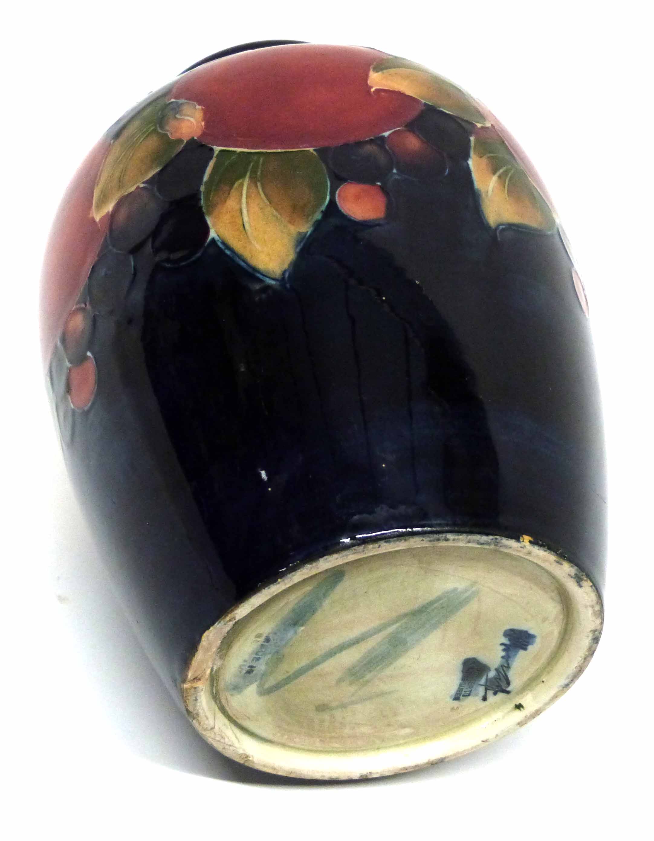 Moorcroft vase decorated in the pomegranate pattern, green WM signature to base - Image 2 of 2