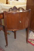 19th century mahogany corner pot cupboard with decorative gallery, width approx 49cm max