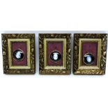 Series of ladies in cameo manufactured by Peter Bates, all in gilt scroll frames (3)