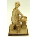 Italian resin figure on wooden base