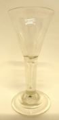 Late 18th/early 19th century wine glass, probably Dutch, the stem with large tear, raised on domed