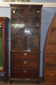 19th century chest with bookcase above, width approx 79cm max