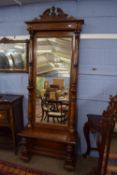 Heavily carved 19th century hall mirror on stand, width approx 89cm