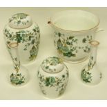 Group of Crown Staffordshire wares in the Kowloon pattern including a small pair of vases, two