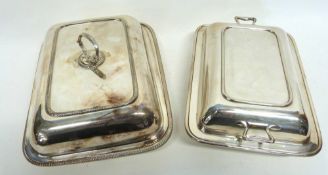 Two plated tureens and covers