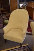 Victorian mahogany framed upholstered armchair