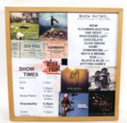 A montage of Snow Patrol memorabilia including a set list