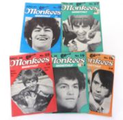 A small packet of 5 The Monkees monthly magazine (1968/69)