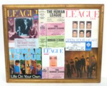 A Human League montage including 4 original tickets.