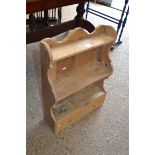 SMALL PINE WALL SHELF, WIDTH APPROX 47CM