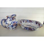 LARGE POTTERY JUG AND BASIN BY DOULTON IN THE NANKIN PATTERN