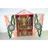 PAINTED BOX CONTAINING PAINTED ANIMAL FIGURES, EMBLEMATIC OF A NATIVITY SCENE