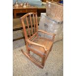 EARLY 20TH CENTURY WOODEN STICK BACK CARVER CHAIR (A/F)