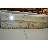 REPRODUCTION PRINT ON BOARD VIEW OF LONDON, LENGTH APPROX 152CM