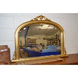 GILT OVERMANTEL MIRROR, REPRODUCTION, WIDTH APPROX 122CM MAX