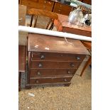 19TH CENTURY CHEST OF DRAWERS RAISED ON BRACKET FEET, WIDTH APPROX 70CM