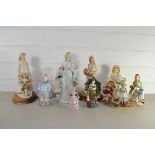 CERAMIC FIGURES OF GIRLS, SOME BY PAST TIMES