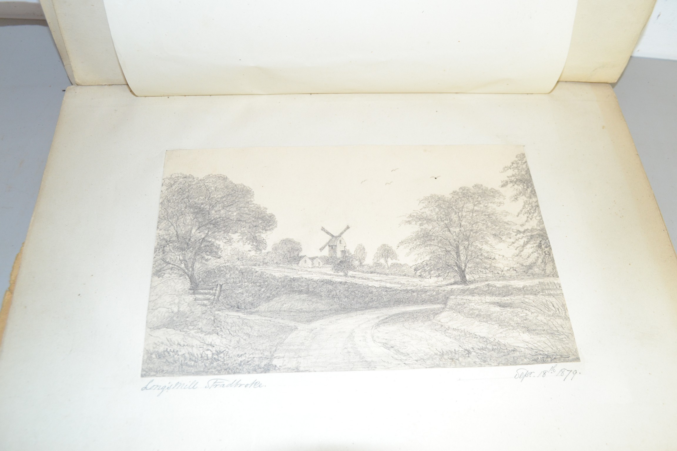 SKETCHBOOK CONTAINING PENCIL DRAWINGS OF NORFOLK VIEWS, BEESTON PARK, TOFTWOOD, ETC, MANY INITIALLED - Image 5 of 8