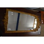 REPRODUCTION ORNATE GILT WALL MIRROR, WIDTH APPROX 43CM MAX