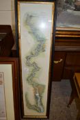 FRAMED MAP "TOMBLESON'S PANORAMIC MAP OF THE THAMES AND MEDWAY", FRAME WIDTH 28CM