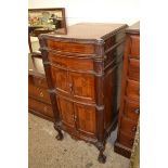 EARLY 20TH CENTURY CABINET GRAMOPHONE WITH INLAID DECORATION, (A/F), WIDTH APPROX 56CM MAX