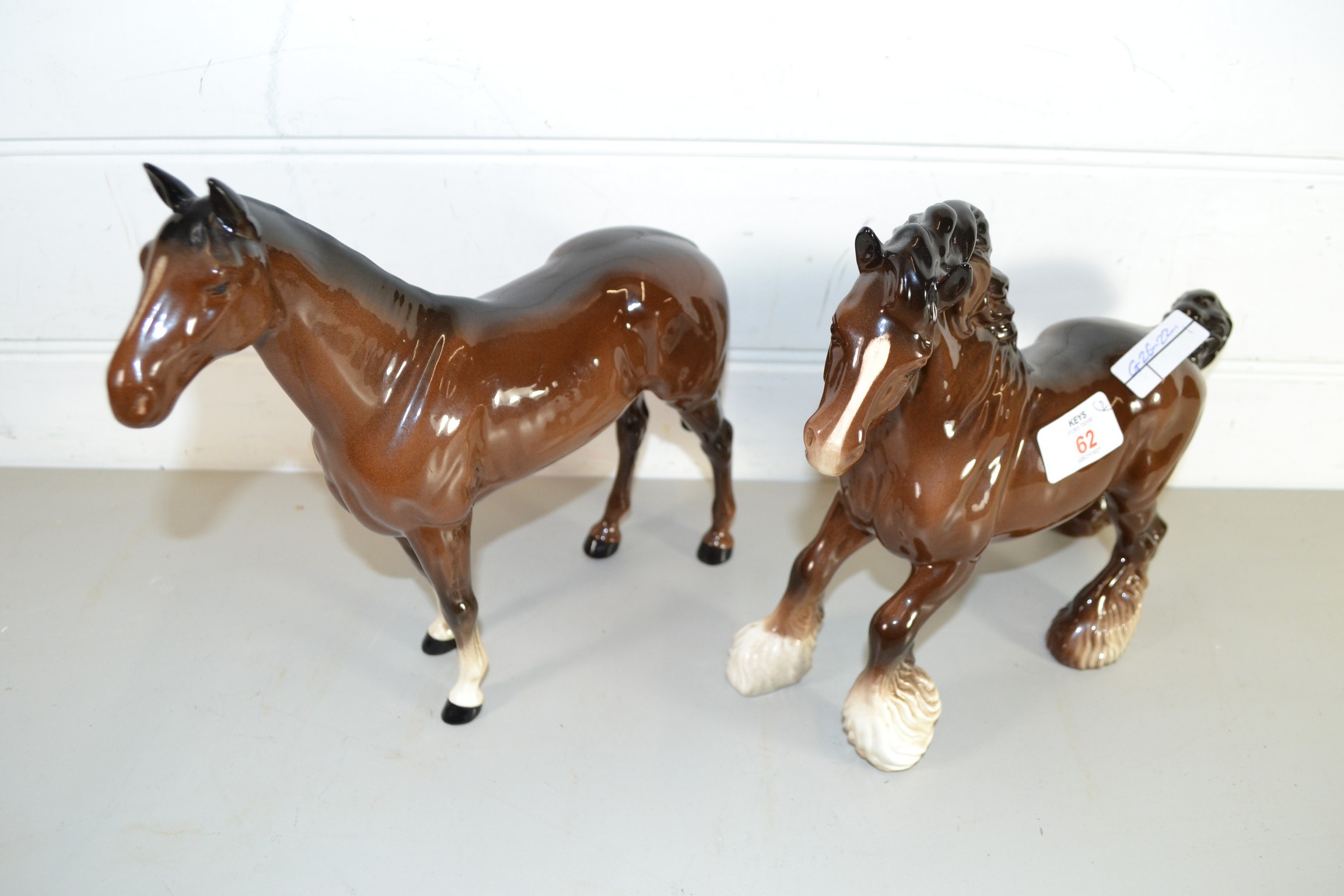 PAIR OF POTTERY HORSES