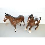 PAIR OF POTTERY HORSES