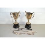 TWO SILVER METAL CUPS FOR THE GLENGORSE GOLF CLUB
