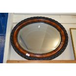 MIRROR IN OVAL WOODEN FRAME
